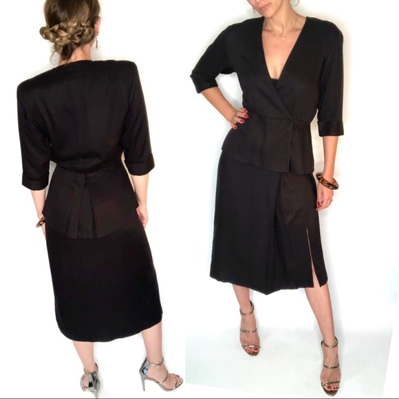 Vintage Dresses & Skirts - Vintage 1980s Katie ruffle suit dress, Size 6